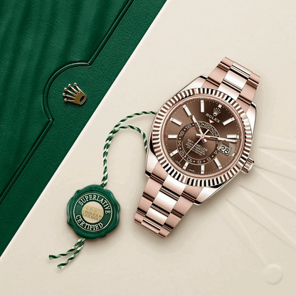 Rolex Sky – Dweller 42mm 18ct Everose Gold Chocolate Face