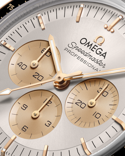 A- Speedmaster Moonwatch Professional 42 mm, steel ‑ Moonshine™ gold on steel ‑ Moonshine™ gold