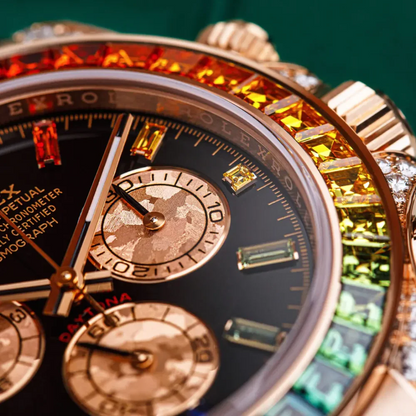 Rolex Cosmograph Daytona Rainbow Yellow Gold Black Dial