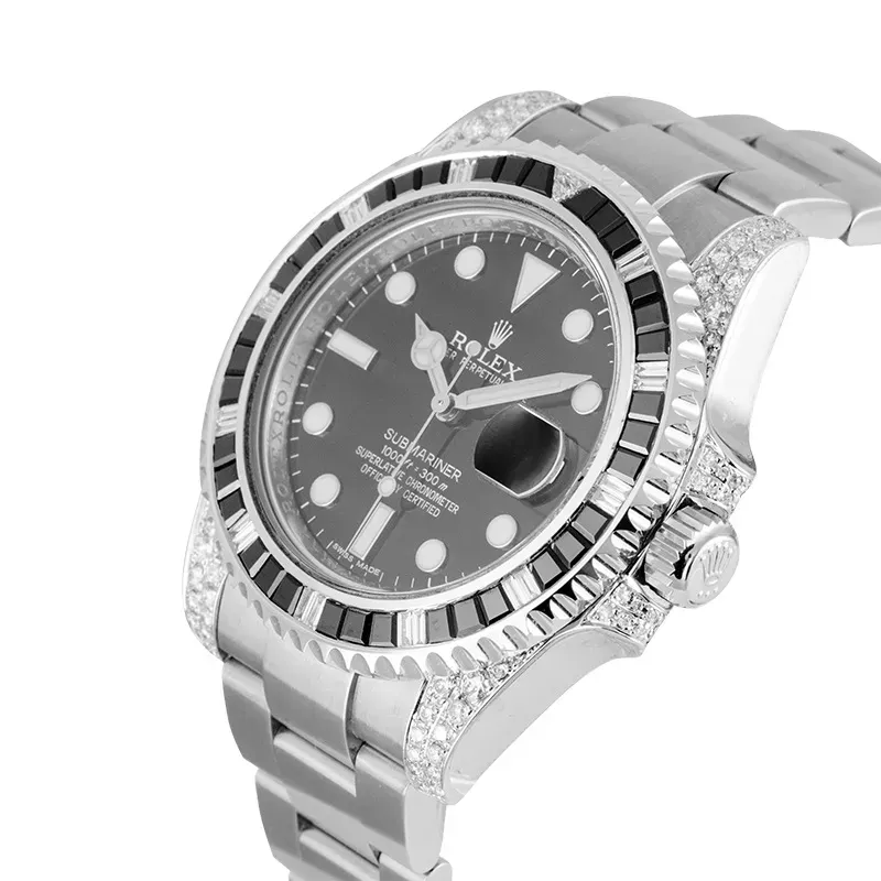 Rolex Submariner Date Silver Black Diamond, 40mm