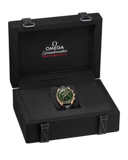 Speedmaster Moonwatch Professional 42 mm, Moonshine™ gold on leather strap