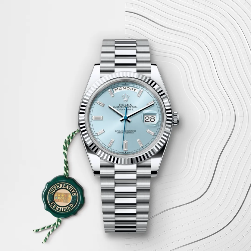 Rolex Day-Date 40 Platinum – Ice Blue Dial