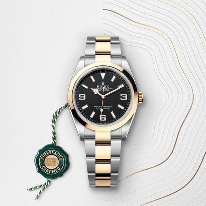 Rolex Explorer 36 Oyster, 36 mm, Oystersteel and yellow gold