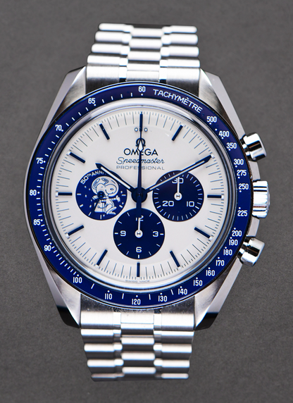 B- Speedmaster Anniversary Series 42 mm, steel on coated nylon fabric strap