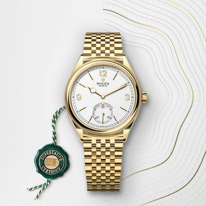 Rolex 1908 39 mm, 18 kt yellow gold, polished finish