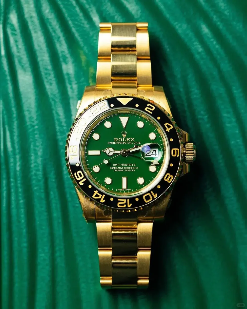 Rolex GMT-Master II “Green Dial” Yellow Gold