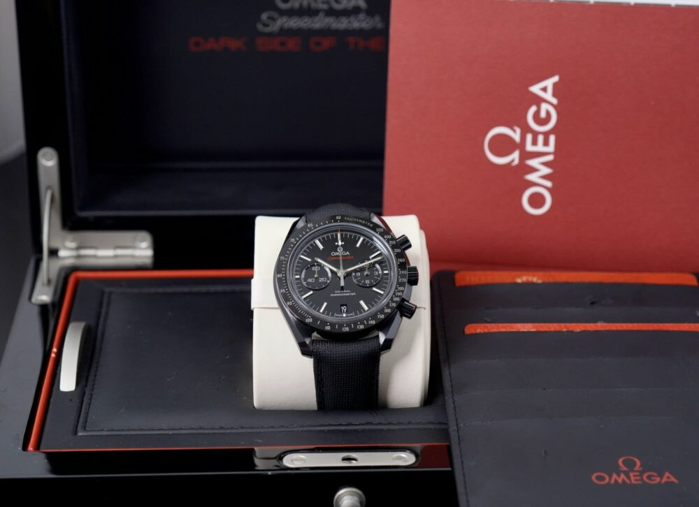 Speedmaster Dark Side of the Moon 44.25 mm, black ceramic on coated nylon fabric strap