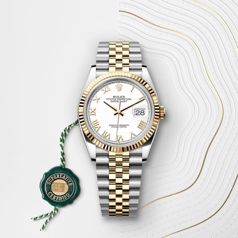 Rolex Datejust 36 Oyster, 36 mm, Oystersteel and yellow gold