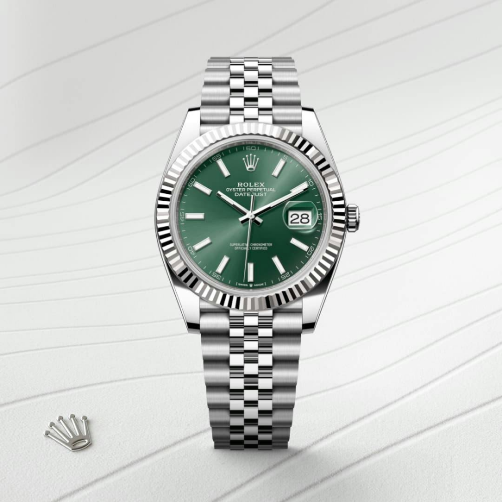 Rolex Datejust 41 Oyster, 41 mm, Oystersteel and white gold