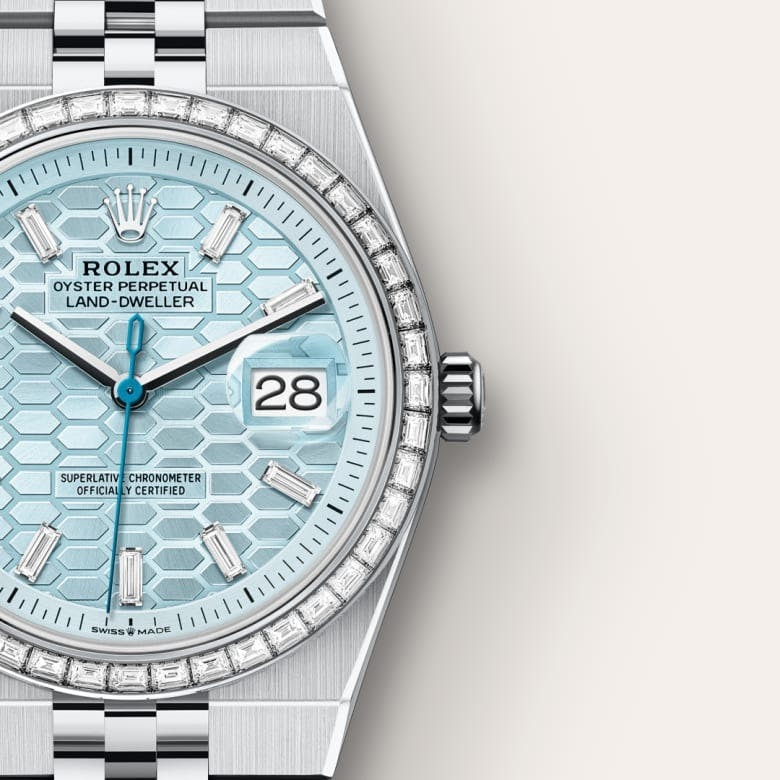 Rolex Land-Dweller 36 Oyster, 36 mm, platinum and diamonds