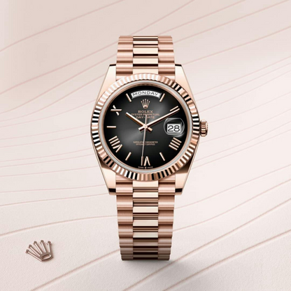 B- Rolex Day-Date 40 Oyster, 40 mm, Everose gold