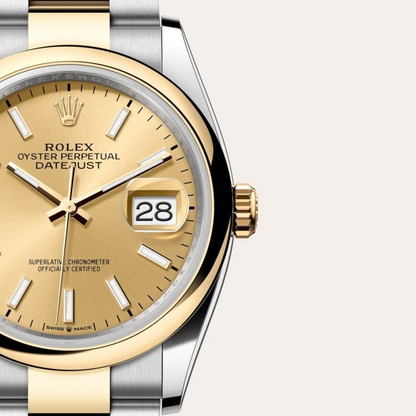 Rolex Datejust 36 Oyster, 36 mm, Oystersteel and yellow gold