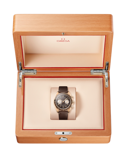 Speedmaster Chronoscope 43 mm, Bronze gold on leather strap