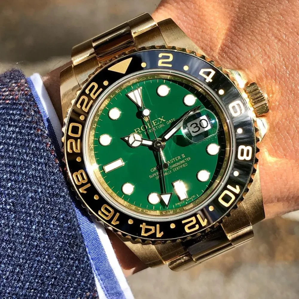 Rolex GMT-Master II “Green Dial” Yellow Gold