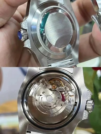 Rolex Submariner Date, 18K White Gold Diamonds Emerald