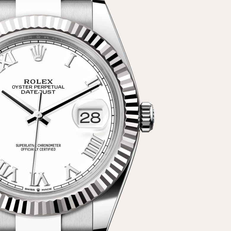 Rolex Datejust 41 Oyster, 41 mm, Oystersteel and white gold