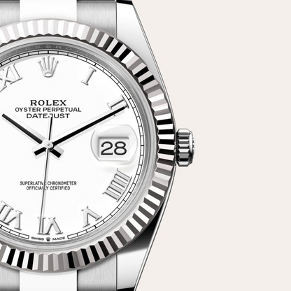 Rolex Datejust 41 Oyster, 41 mm, Oystersteel and white gold