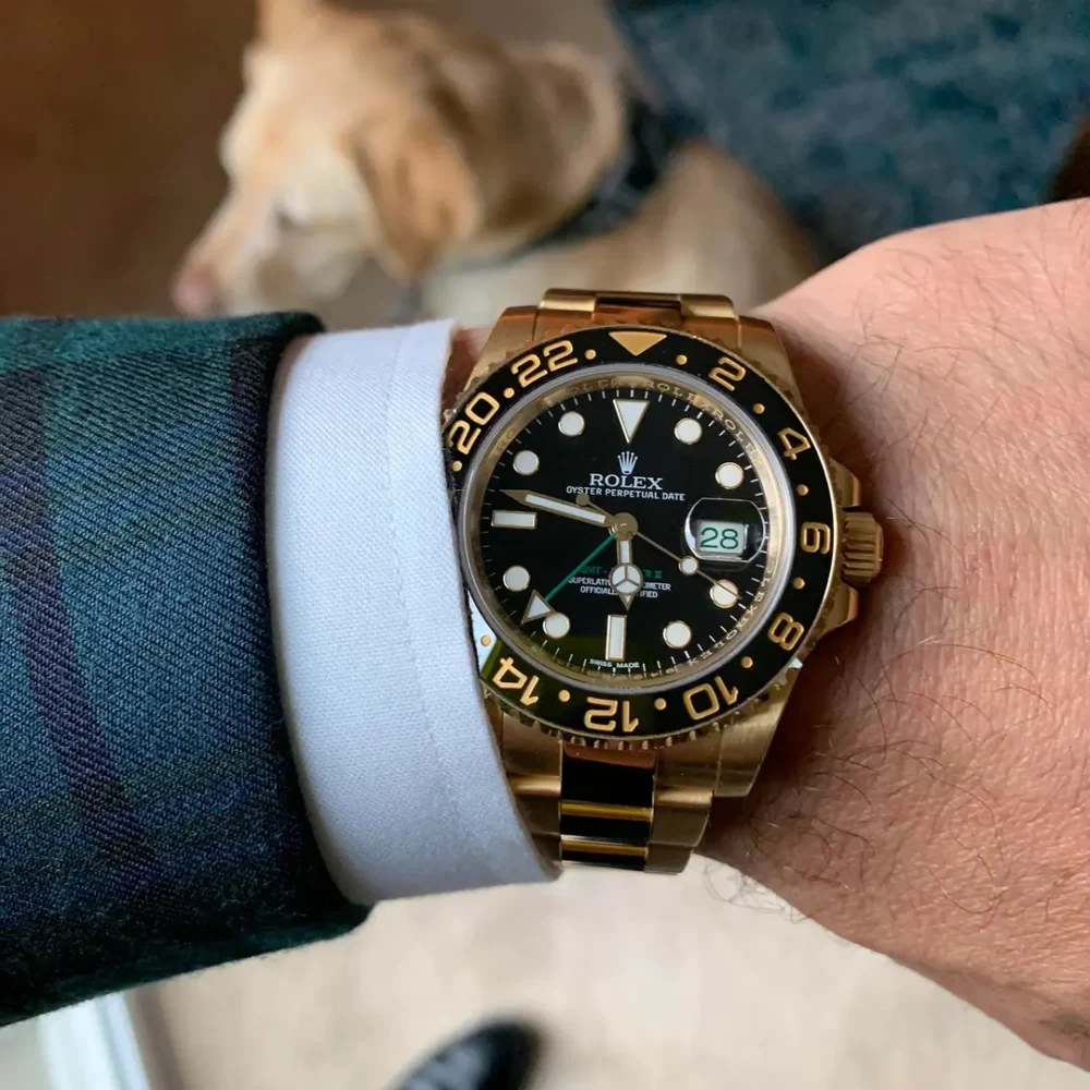 Rolex GMT-Master II “Root Beer” Yellow Gold Black Dial