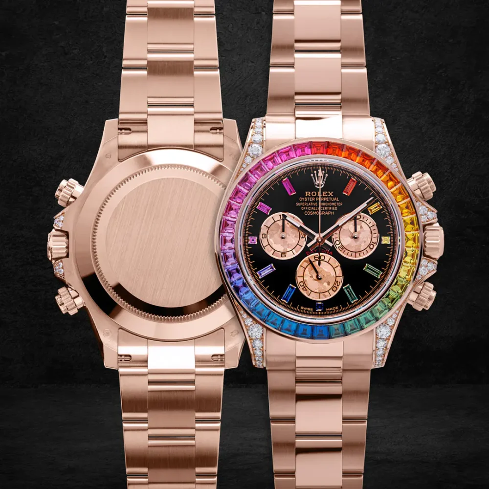 Rolex Cosmograph Daytona Rainbow Yellow Gold Black Dial