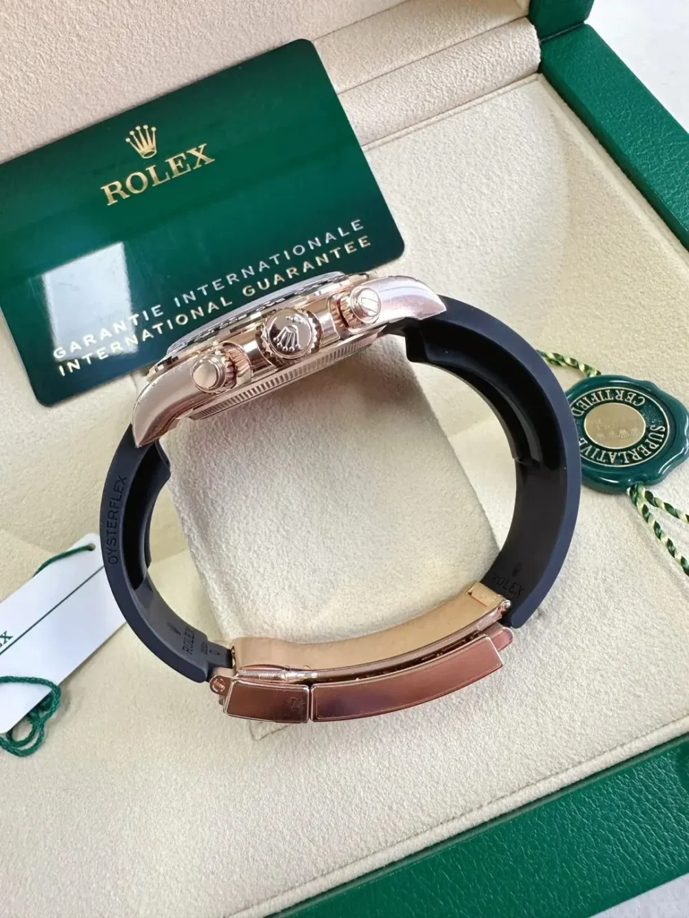 Rolex Cosmograph Daytona Everose Gold Black & Sundust Diamond Dial