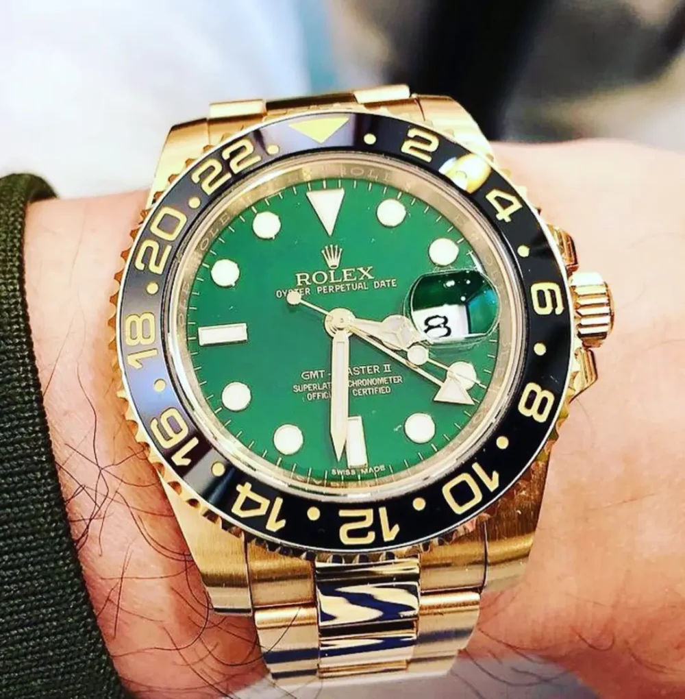 Rolex GMT-Master II “Green Dial” Yellow Gold