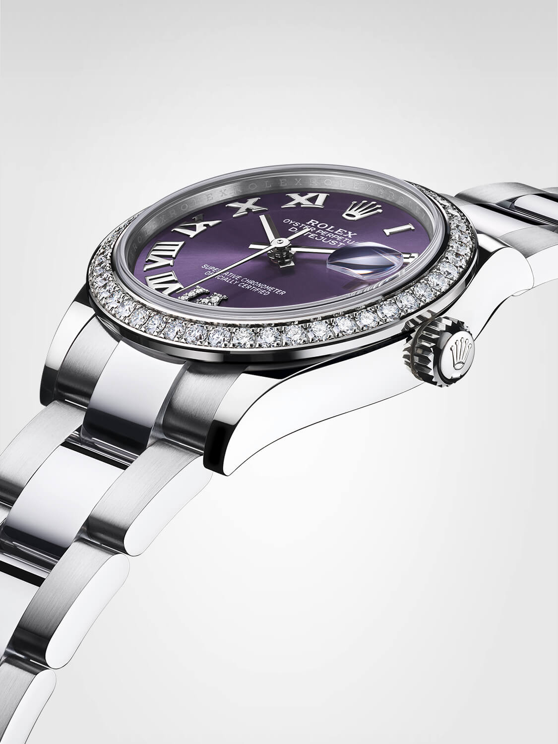 Datejust 36 Oyster, 36 mm, Oystersteel, white gold and diamonds