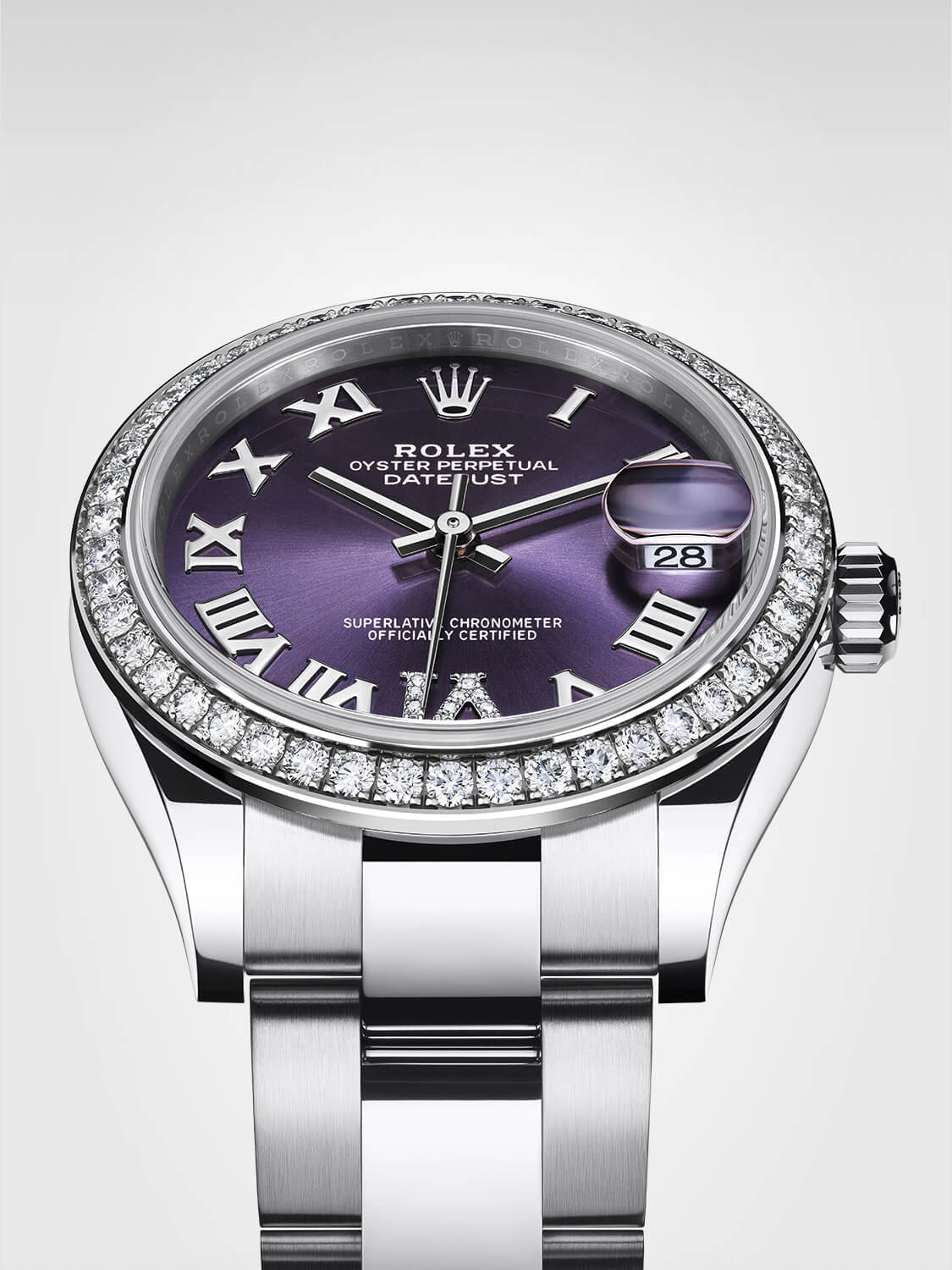 Datejust 36 Oyster, 36 mm, Oystersteel, white gold and diamonds