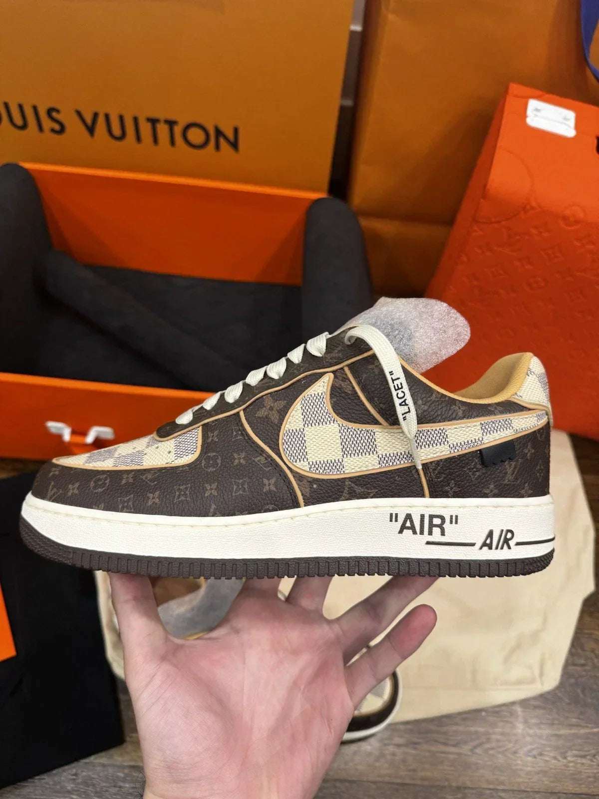 Louis Vuitton x Nike Air Force 1 Low 'Monogram Brown Damier Azur'
