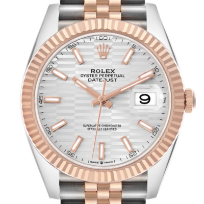 Datejust 41 Steel Rose Gold Fluted Motif Dial