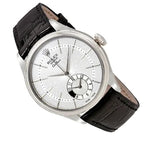 Cellini 50529, Dual Time, 18K White Gold, Silver Dial