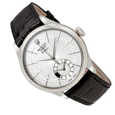 Cellini 50529, Dual Time, 18K White Gold, Silver Dial