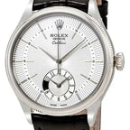 Cellini 50529, Dual Time, 18K White Gold, Silver Dial