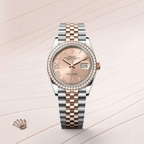 Datejust 36 Oyster, 36 mm, Oystersteel, Everose gold and diamonds