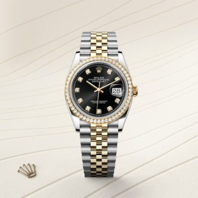 Datejust 36 Oyster, 36 mm, Oystersteel, yellow gold and diamonds