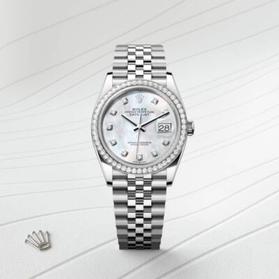 Datejust 36 Oyster, 36 mm, Oystersteel, white gold and diamonds