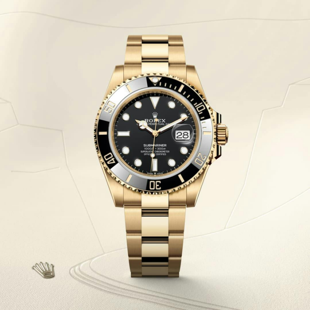 A- Submariner Date, 18k Yellow Gold, 41mm