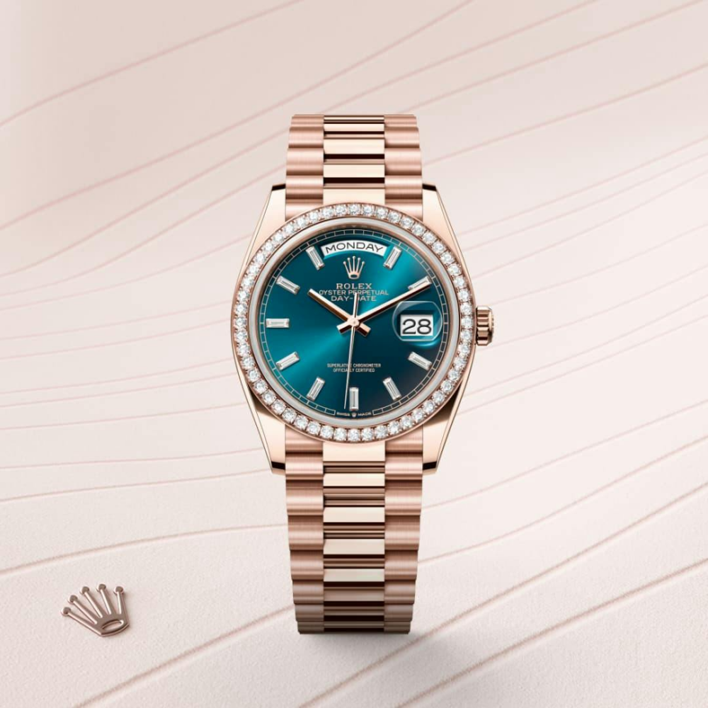 Day-Date 36 Oyster, 36 mm, Everose gold and diamonds