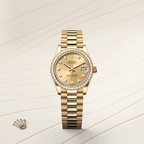Datejust 31 Oyster, 31 mm, yellow gold and diamonds