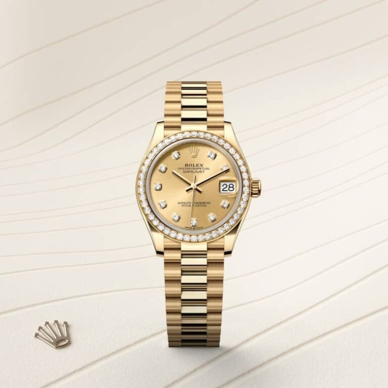 Datejust 31 Oyster, 31 mm, yellow gold and diamonds