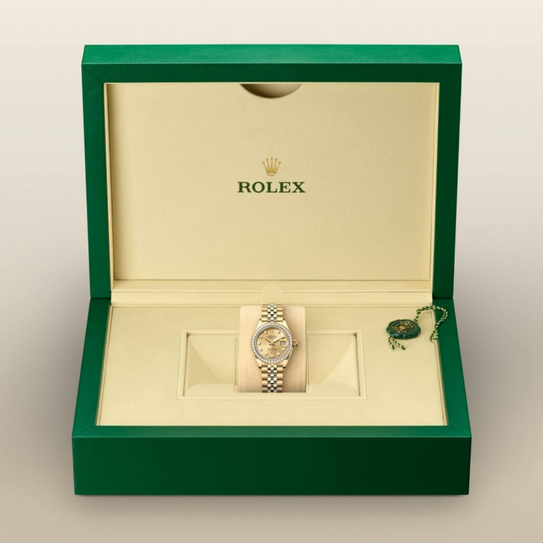 Lady-Datejust Oyster, 28 mm, yellow gold and diamond