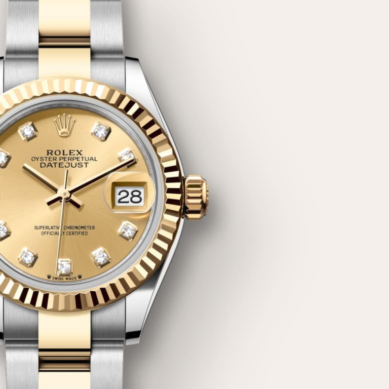 Lady-Datejust Oyster, 28 mm, Oystersteel and yellow gold