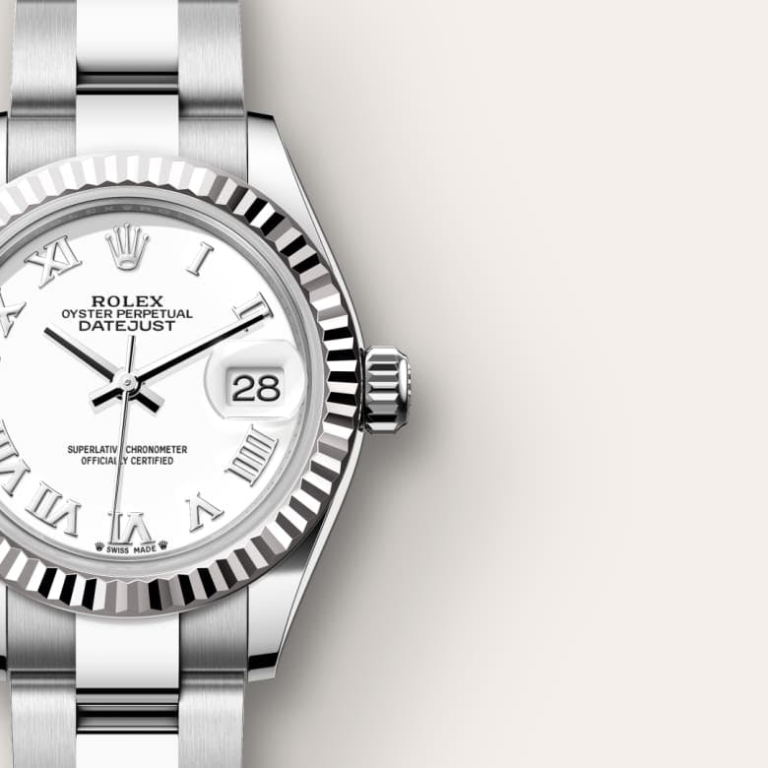 Lady-Datejust Oyster, 28 mm, Oystersteel and white gold