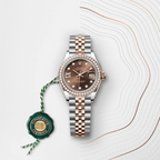Lady-Datejust Oyster, 28 mm, Oystersteel, Everose gold and diamonds