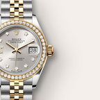 Lady-Datejust Oyster, 28 mm, Oystersteel, yellow gold and diamonds