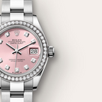 Lady-Datejust Oyster, 28 mm, Oystersteel, white gold and diamonds