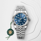 B- Sky-Dweller Stainless Steel, Blue Index Dial, 42 mm