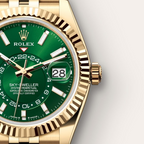A Sky-Dweller 42mm18ct Yellow Gold Green Dial