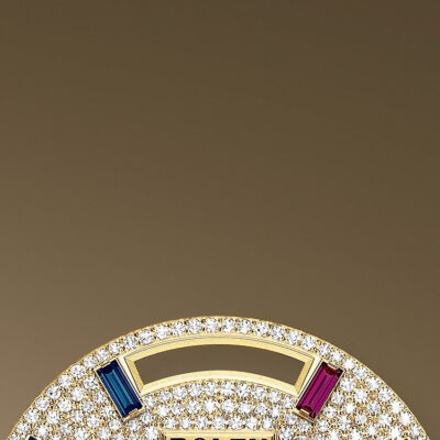 Day-Date 40 “Rainbow Paved Diamond Dial” in Yellow Gold