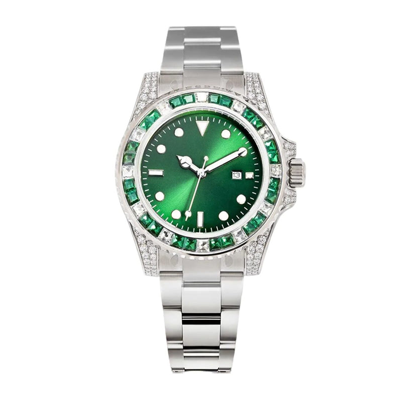 Submariner Date, 18K White Gold Diamonds Emerald