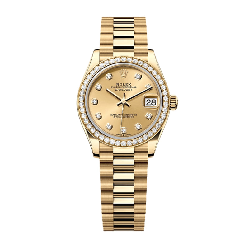 Datejust 31 Oyster, 31 mm, yellow gold and diamonds